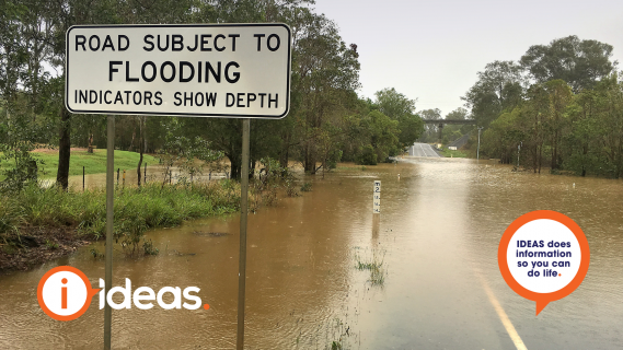 Floodwater on road