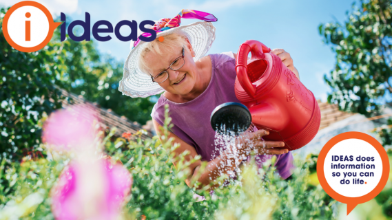 Senior woman working in her garden